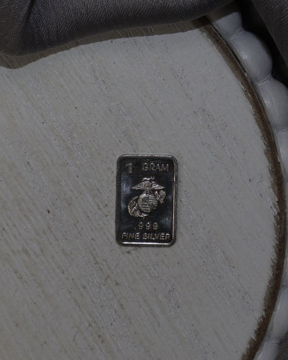 .999 Fine Silver USMC Eagle Bar 1G / 0.5in